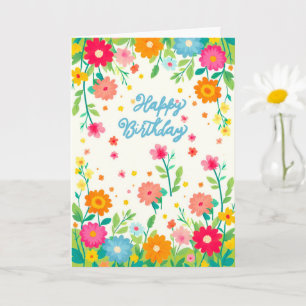 Farbenfrohe Blumen Froher Garten Alles Gute zum Ge Karte