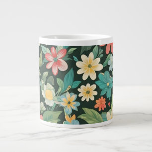 Farbenfrohe Blumen-/Frühlings-  Jumbo-Tasse