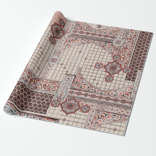 Farbenfrohe Blumen Mughal-Architektur Hintergrund  Geschenkpapier