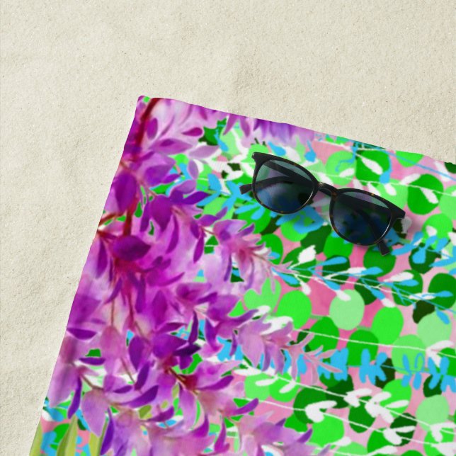 Farbenfrohe Blumen Strandtuch (Beispiel)