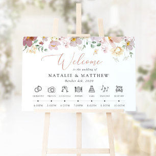 Farbenfrohe Blumen, Wildblumen, Hochzeits-Zeitplan Poster