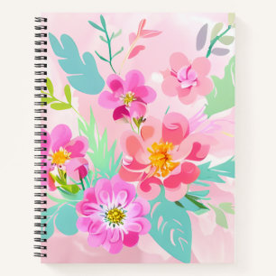Farbenfrohe BlumenBouquet Notizbuch