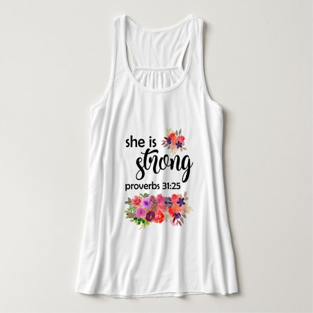 Farbenfrohe BlumenBouquet | Sie ist stark Tank Top (Design Vorderseite)