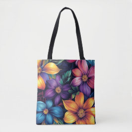 Farbenfrohe BlumenBouquet Tasche