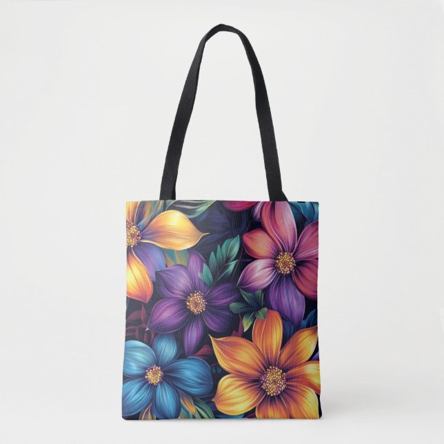 Farbenfrohe BlumenBouquet Tasche (Vorderseite)