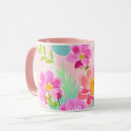 Farbenfrohe BlumenBouquet Tasse