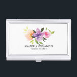 Farbenfrohe Blumenbouquet Wasserfarben Illustratio Visitenkarten Etui<br><div class="desc">Farbenfroher Blumenstrauß auf weißem Hintergrund. Maßgeschneiderte Vorlage für den Hochzeitsplaner</div>