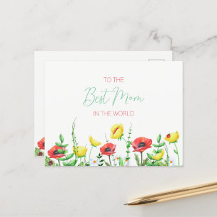 Farbenfrohe Blumenbrille Moderne Typografie Beste  Postkarte