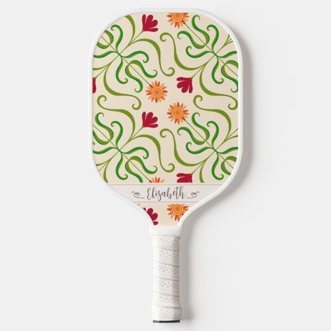 Farbenfrohe Blumendach Sonnenblumenmuster Niedlich Pickleball Schläger (Vorderseite)