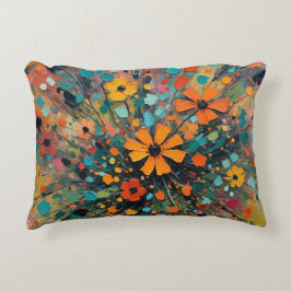 farbenfrohe Blumendesign Akzent Kissen