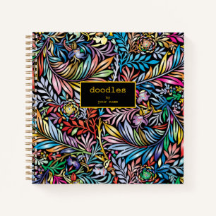 Farbenfrohe Blumendoodles Sketchbook Spirituosen-N Notizbuch