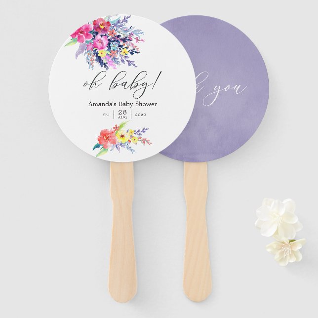 Farbenfrohe Blumendusche Fächer (Vorne und Hinten)
