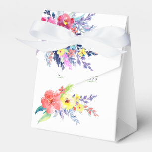 Farbenfrohe Blumendusche Geschenkschachtel