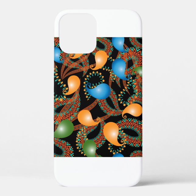 Farbenfrohe blumenethnische 3D Paisley nahtlose Mu Case-Mate iPhone Hülle (Rückseite)