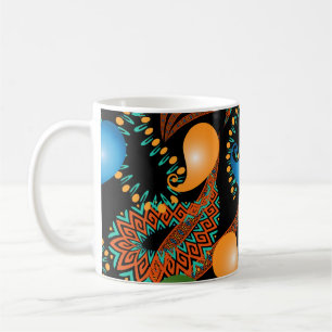 Farbenfrohe blumenethnische 3D Paisley nahtlose Mu Kaffeetasse