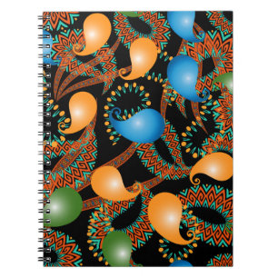 Farbenfrohe blumenethnische 3D Paisley nahtlose Mu Notizblock