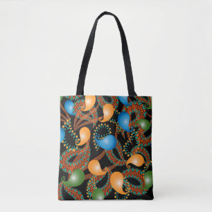 Farbenfrohe blumenethnische 3D Paisley nahtlose Mu Tasche