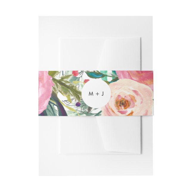 Farbenfrohe Blumengarten Hochzeit Einladungsbanderole (Vorderseite Beispiel)