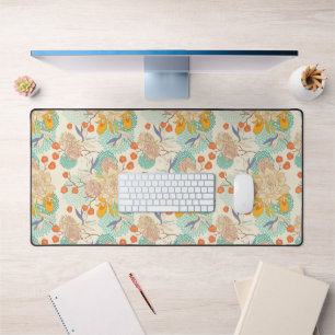 Farbenfrohe Blumengartenmuster Schreibtischunterlage