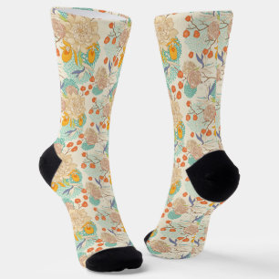 Farbenfrohe Blumengartenmuster Socken