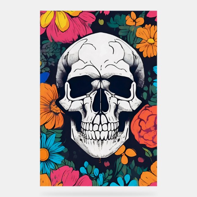 Farbenfrohe, blumengeschmückte Kunst Acrylschild (Vorderseite)