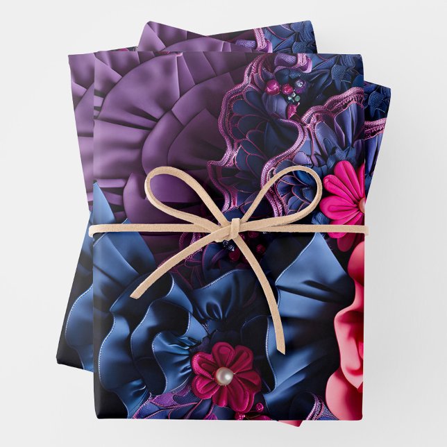 Farbenfrohe Blumengestelle Art Wrapping Paper Shee Geschenkpapier Set (Von Creator hochgeladen)