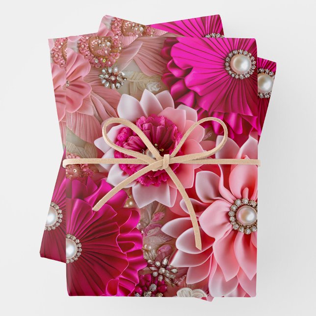 Farbenfrohe Blumengestelle Art Wrapping Paper Shee Geschenkpapier Set (Von Creator hochgeladen)