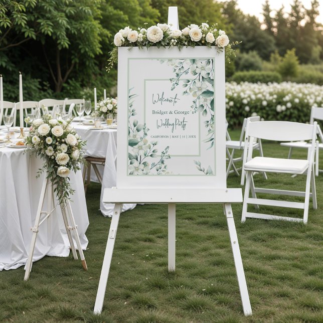 Farbenfrohe Blumengrün Mattiert Hochzeit Begrüßung Acrylschild (Von Creator hochgeladen)