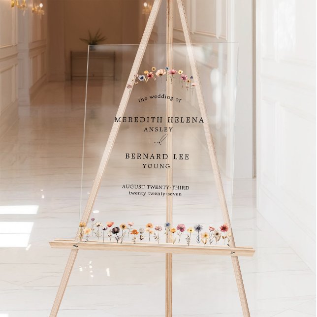 Farbenfrohe Blumenhochzeit Acrylschild (Von Creator hochgeladen)