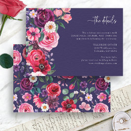 farbenfrohe Blumenhochzeit Begleitkarte