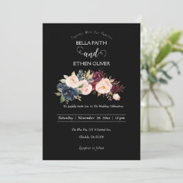 farbenfrohe Blumenhochzeit Einladung