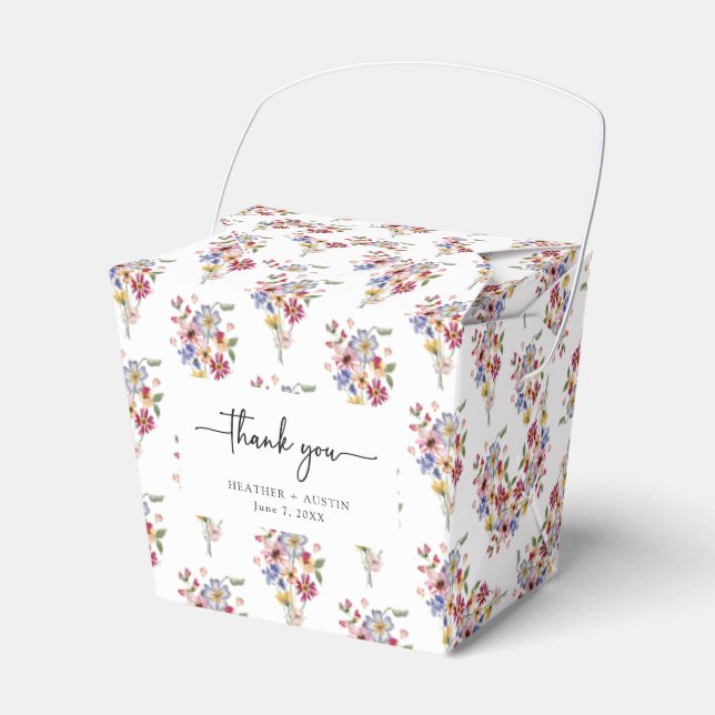 farbenfrohe Blumenhochzeit Geschenkschachtel (Vorderseite)
