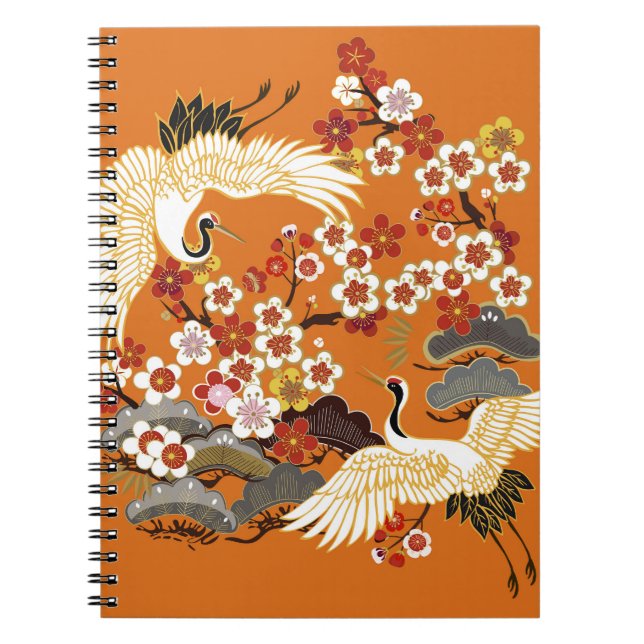 Farbenfrohe Blumenkrane Sakura Muster Notizblock (Vorderseite)
