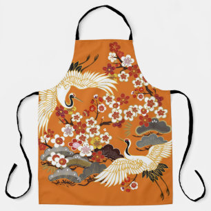 Farbenfrohe Blumenkrane Sakura Muster Schürze