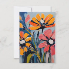 Farbenfrohe Blumenkunst Dankeskarte