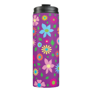 Farbenfrohe Blumenkunst Thermosbecher