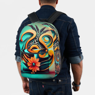 Farbenfrohe Blumenkurven Fu: Natur Harmonie Kunst Bedruckter Rucksack