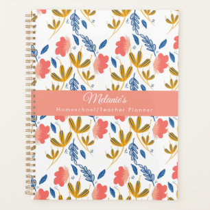 Farbenfrohe Blumenlehrerin Schule Schulplaner Planer