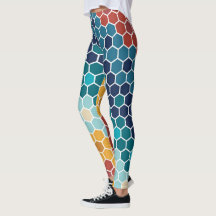 Farbenfrohe Blumenmosaik Hexagon Muster