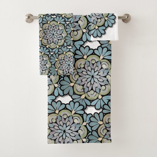 Farbenfrohe Blumenmotive Badetuch Set (Insitu)