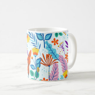 Farbenfrohe Blumenmuster Kaffeetasse