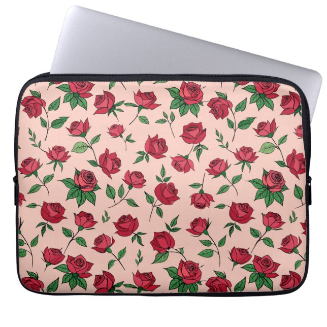 Farbenfrohe Blumenmuster Laptopschutzhülle (Vorderseite)