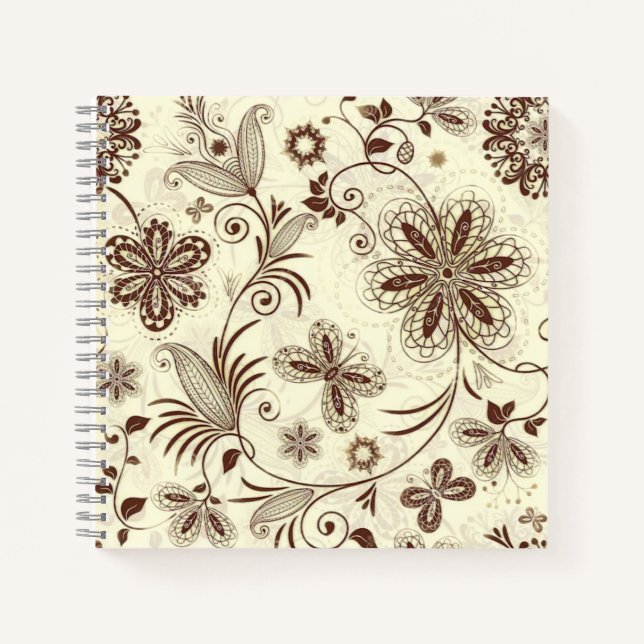 Farbenfrohe Blumenmuster nahtlos Notizbuch (Vorderseite)