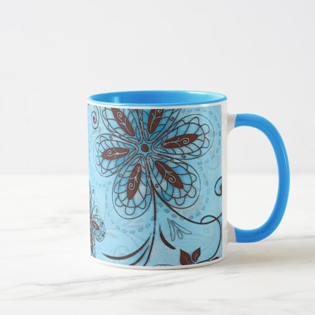 Farbenfrohe Blumenmuster nahtlos Tasse (Rechts)