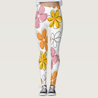 Farbenfrohe Blumenmuster Nahtloses Muster Minimali Leggings
