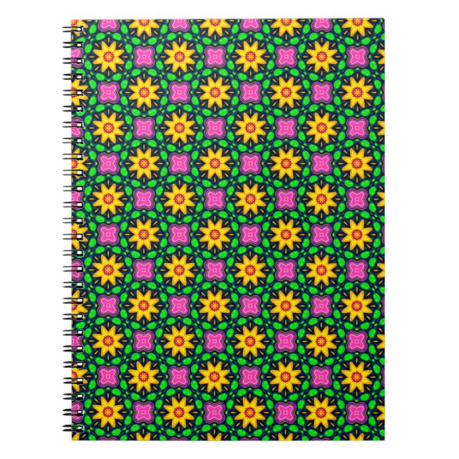 Farbenfrohe Blumenmuster Notizblock (Vorderseite)