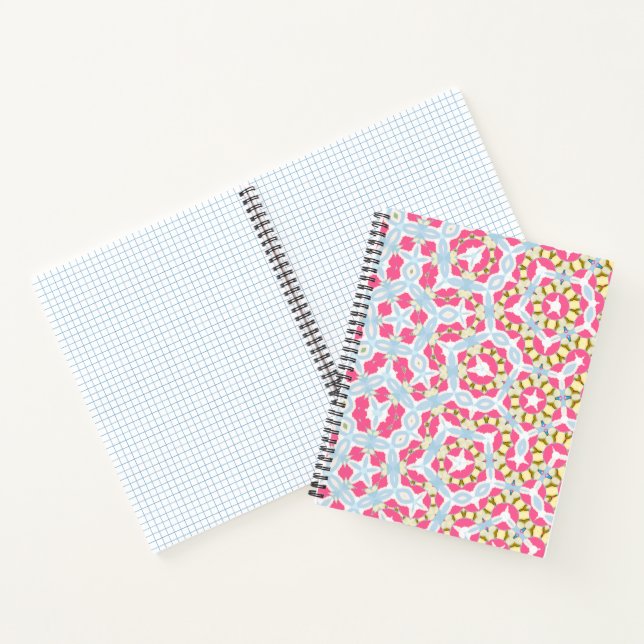 Farbenfrohe Blumenmuster-Spiral-Notebook Notizbuch (Innenseite)
