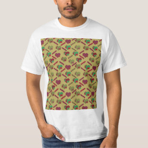 Farbenfrohe Blumenmuster T-Shirt