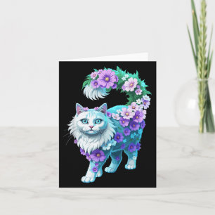 Farbenfrohe Blumenmuster Vintage Blume Art Cat L Karte