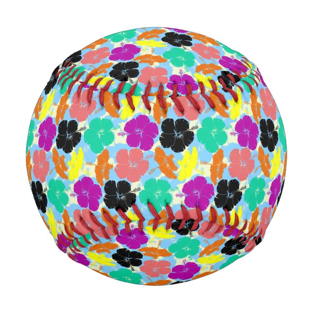Farbenfrohe Blumenmusterdesign Baseball (Vorderseite)